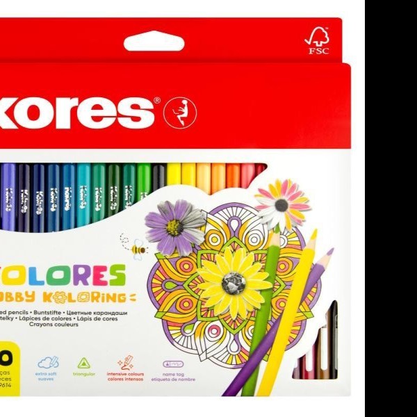 COLORES ESTUCHE C50 L. KORES TRIANG.HOBBY KOLORING